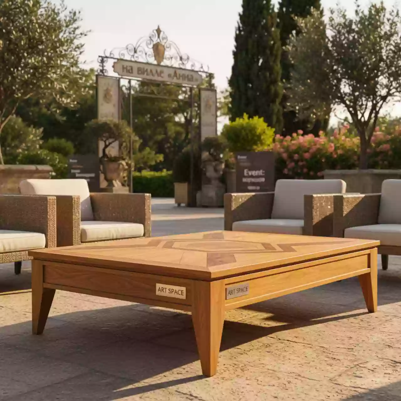 Аренда Столик деревянный кофейный Nova K OS на вилле «Анна» — ART SPACE