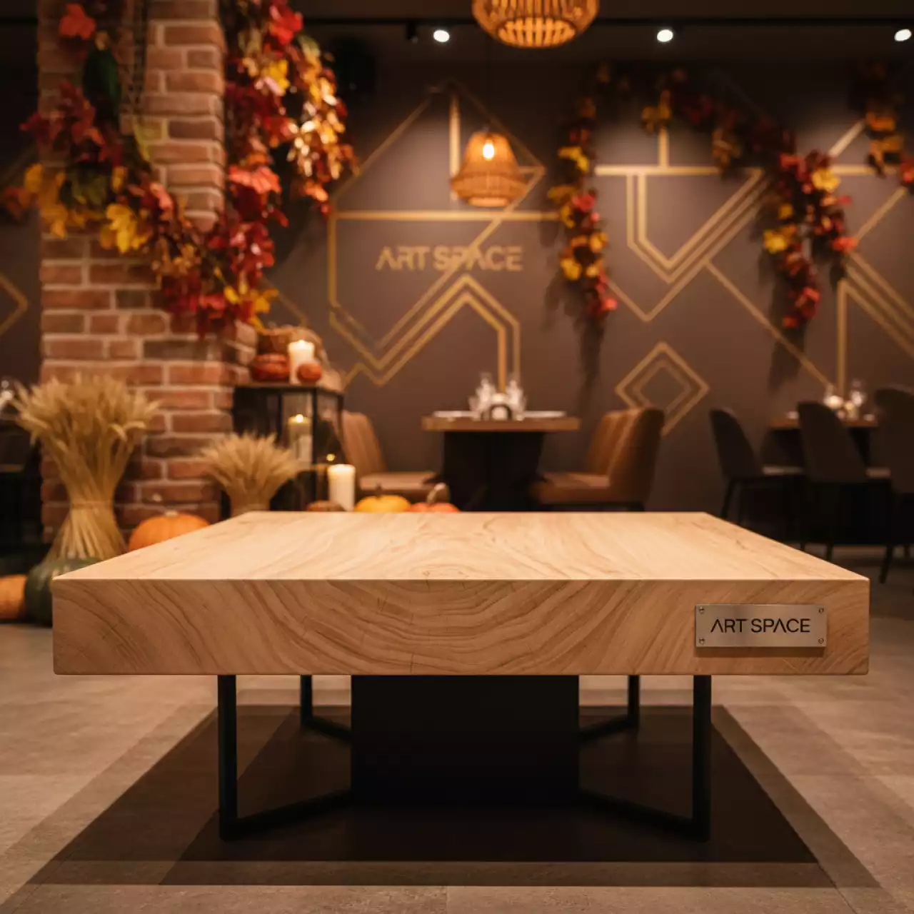 Аренда Столик деревянный кофейный Spain натуральный в ресторане «La Terrazza» — ART SPACE