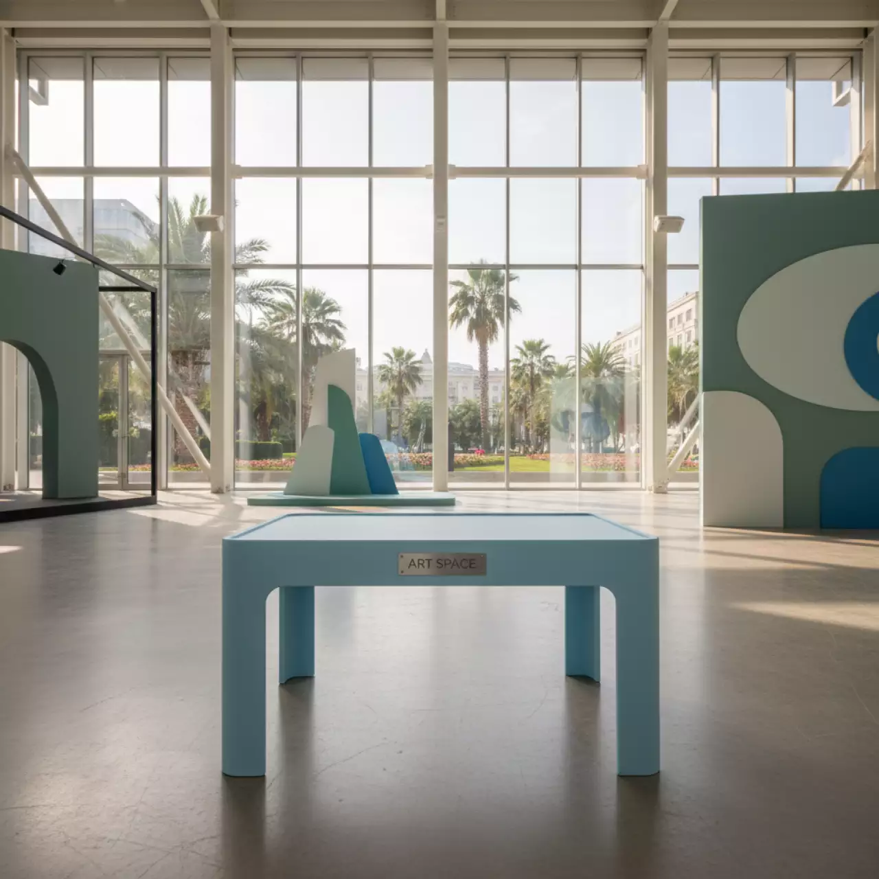 Аренда Столик детский Маммут голубой прямоугольный 77х55 см в City Park Hotel Sochi — ART SPACE