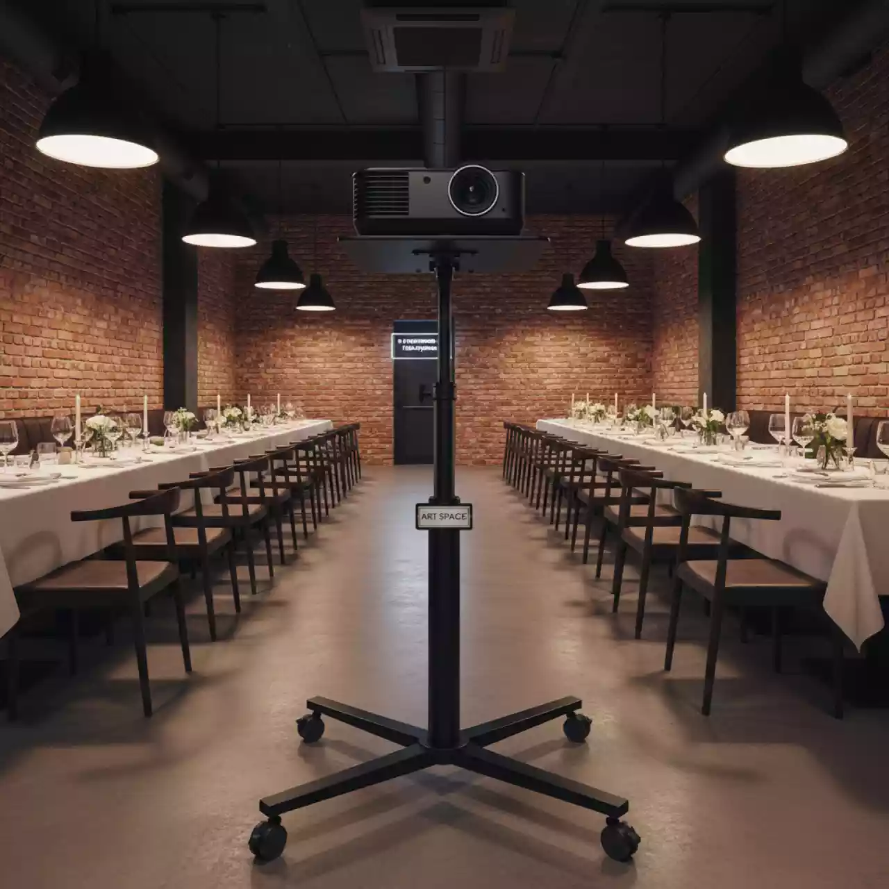 Аренда Столик для проектора Projecta Solo 9000 в ресторане «Сыроварня» — ART SPACE