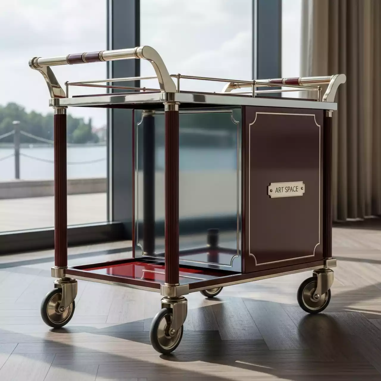 Аренда Столик для торта на колесах 800х530х780 мм в ресторане «Voda» — ART SPACE