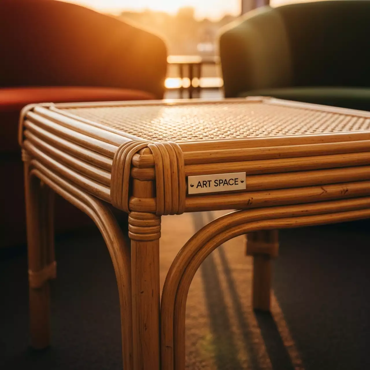 Аренда Столик кофейный Барселона искусственный ротанг соломенный в Panorama by Mercure — ART SPACE