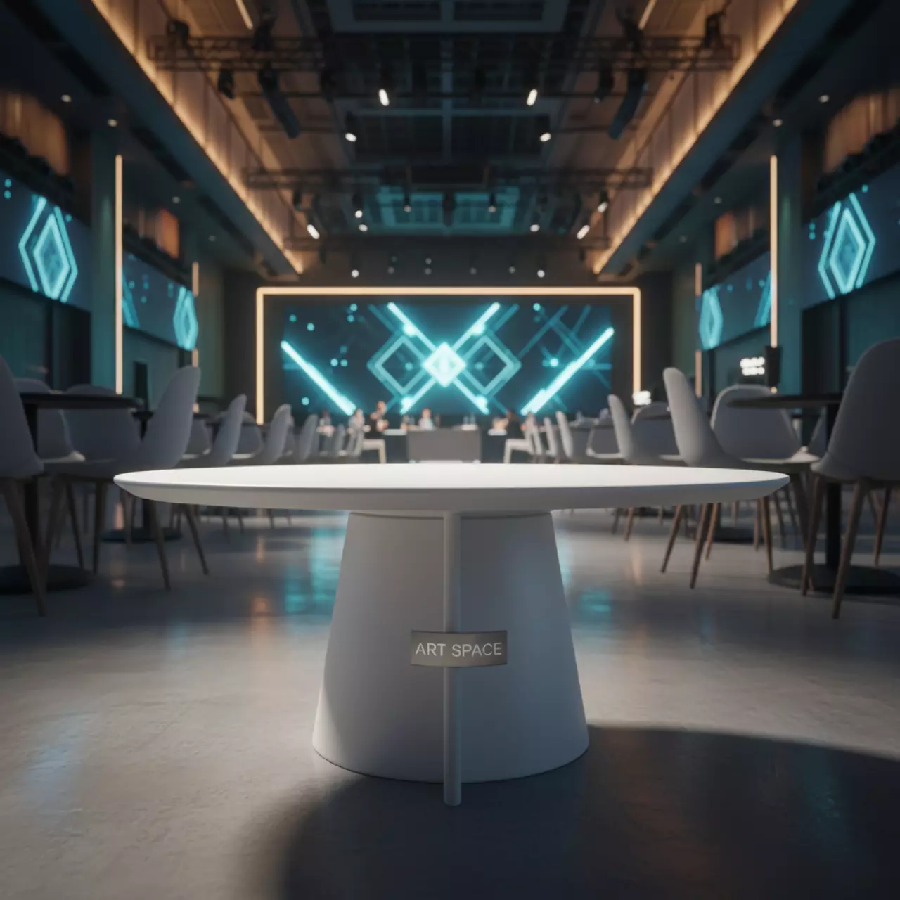 Аренда Столик кофейный Bernie из литого алюминия белый в отеле «Богатырь» — ART SPACE