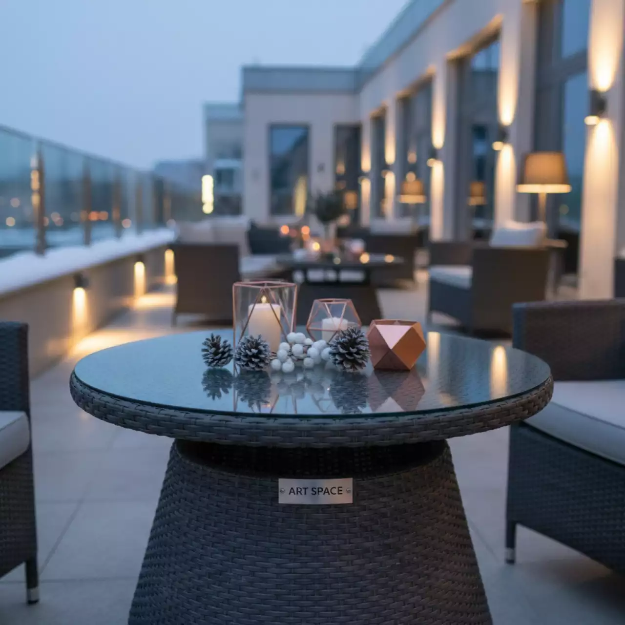 Аренда Столик кофейный из искусственного ротанга YH S4676W 2 graphite в Boutique Hotel PORTUM 1905 — ART SPACE