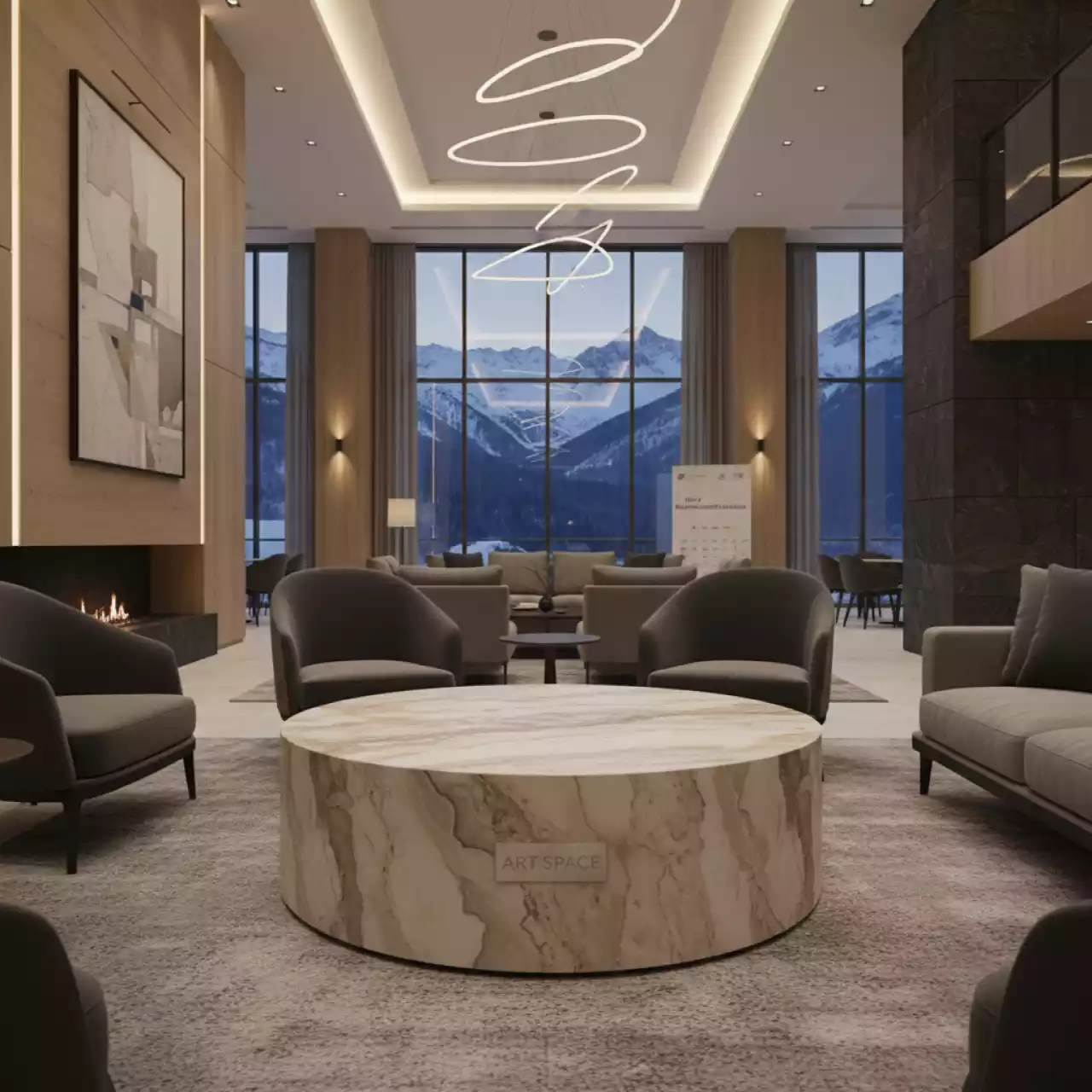 Аренда Столик кофейный каменный Woodland в Гранд Отель Поляна — ART SPACE