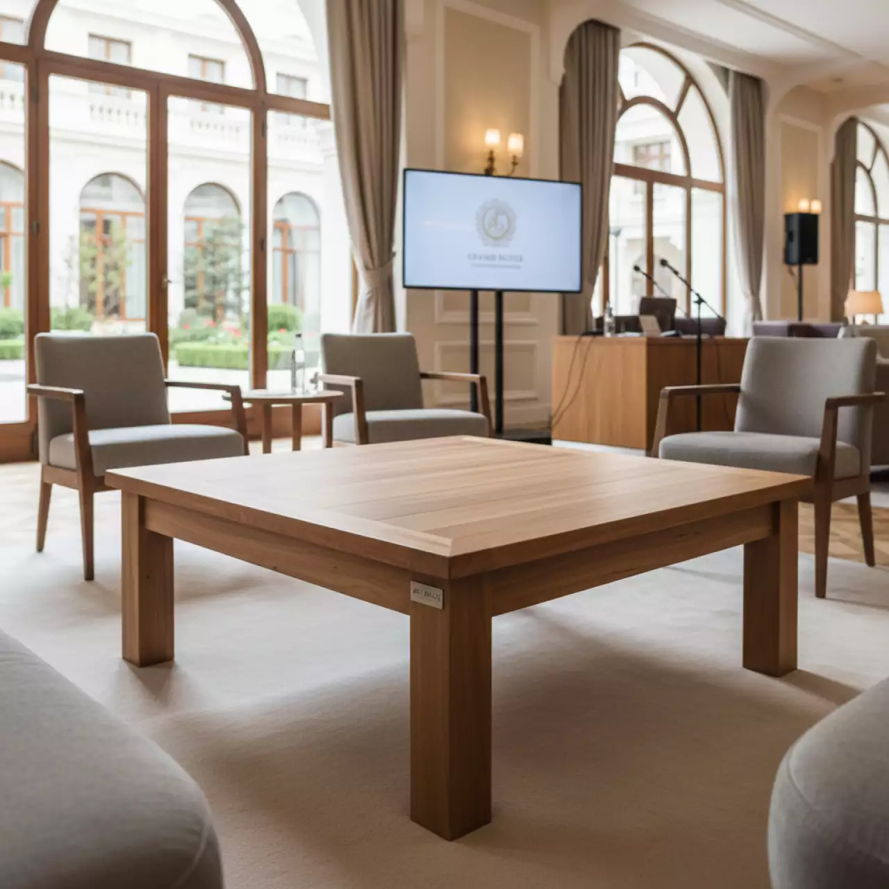 Аренда Столик кофейный квадратный D80 см тик Turin в гранд-отеле «Жемчужина» — ART SPACE