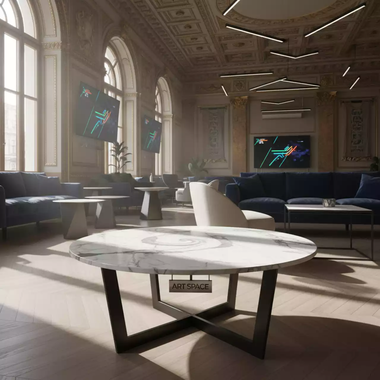 Аренда Столик кофейный мраморный Jeko 46 в Зимнем театре — ART SPACE