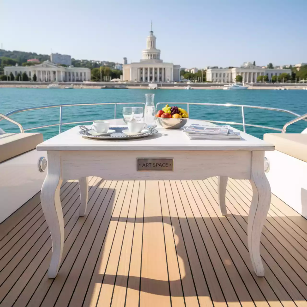 Аренда Столик кофейный Прованс на VIP теплоходе (Морпорт Сочи) — ART SPACE