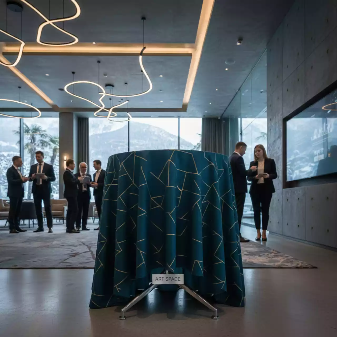 Аренда Столик коктейльный со стрейч скатертью в Swissôtel Resort Sochi Kamelia — ART SPACE