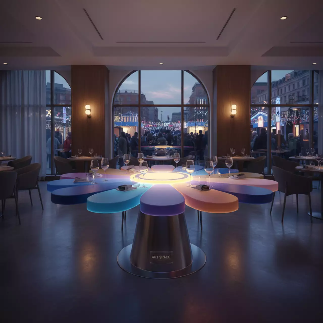 Аренда Столик светодиодный "Ромашка" в ресторане «Brunello» — ART SPACE