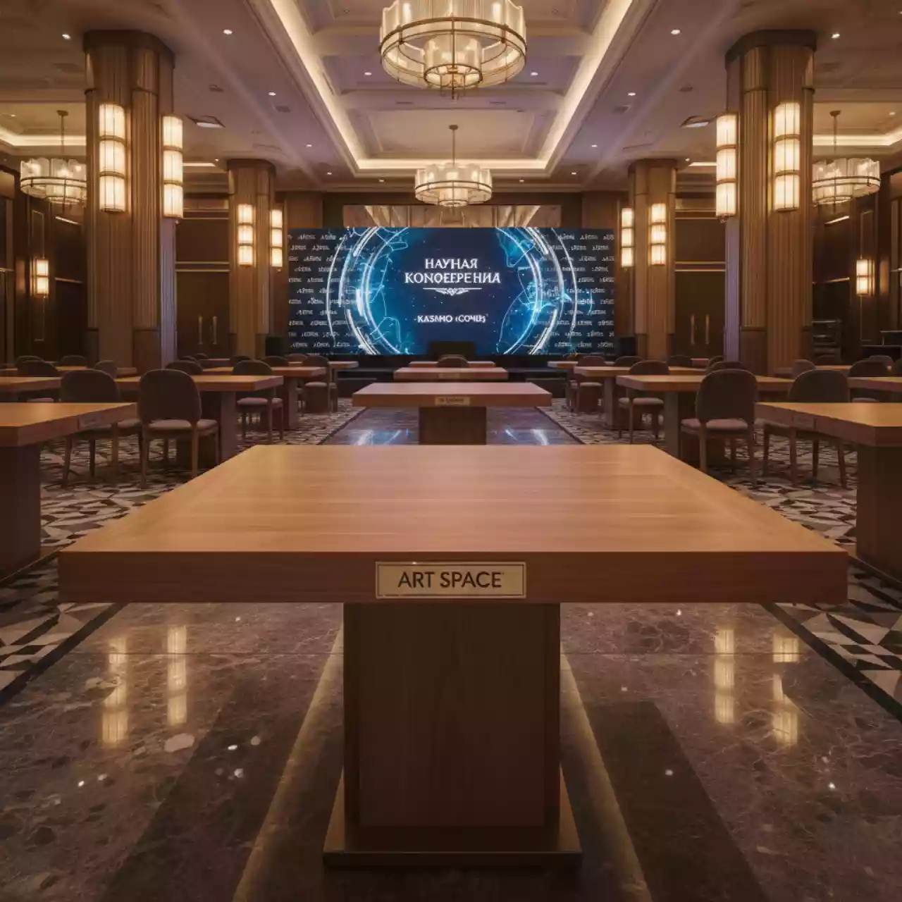 Аренда Столик Turin 70х70 см натуральный тик в казино «Сочи» — ART SPACE