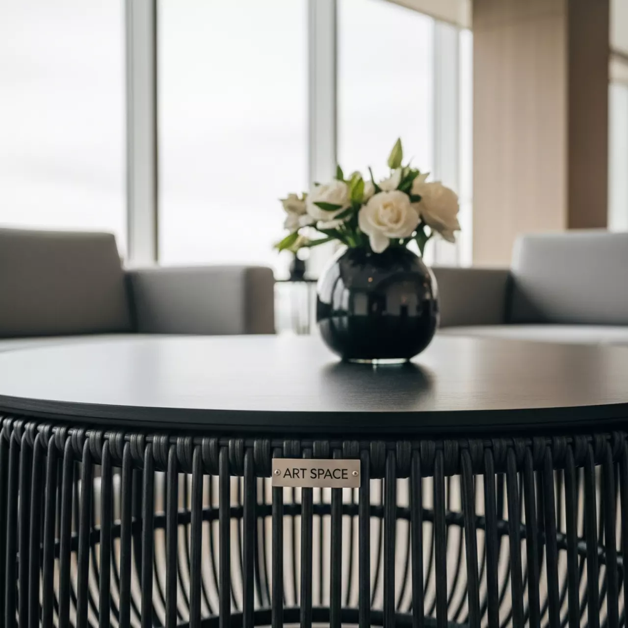 Аренда Столик журнальный из искусственного ротанга графит Кон Панна в Mövenpick Hotel — ART SPACE