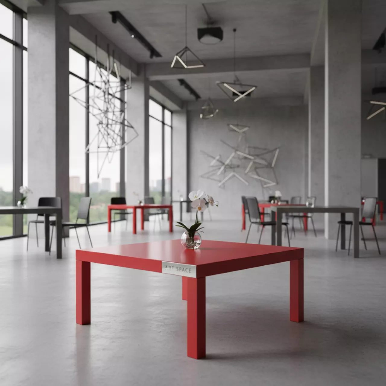 Аренда Столик журнальный красный квадратный Lack 55х55 см в Sport Inn Hotel & Wellness — ART SPACE