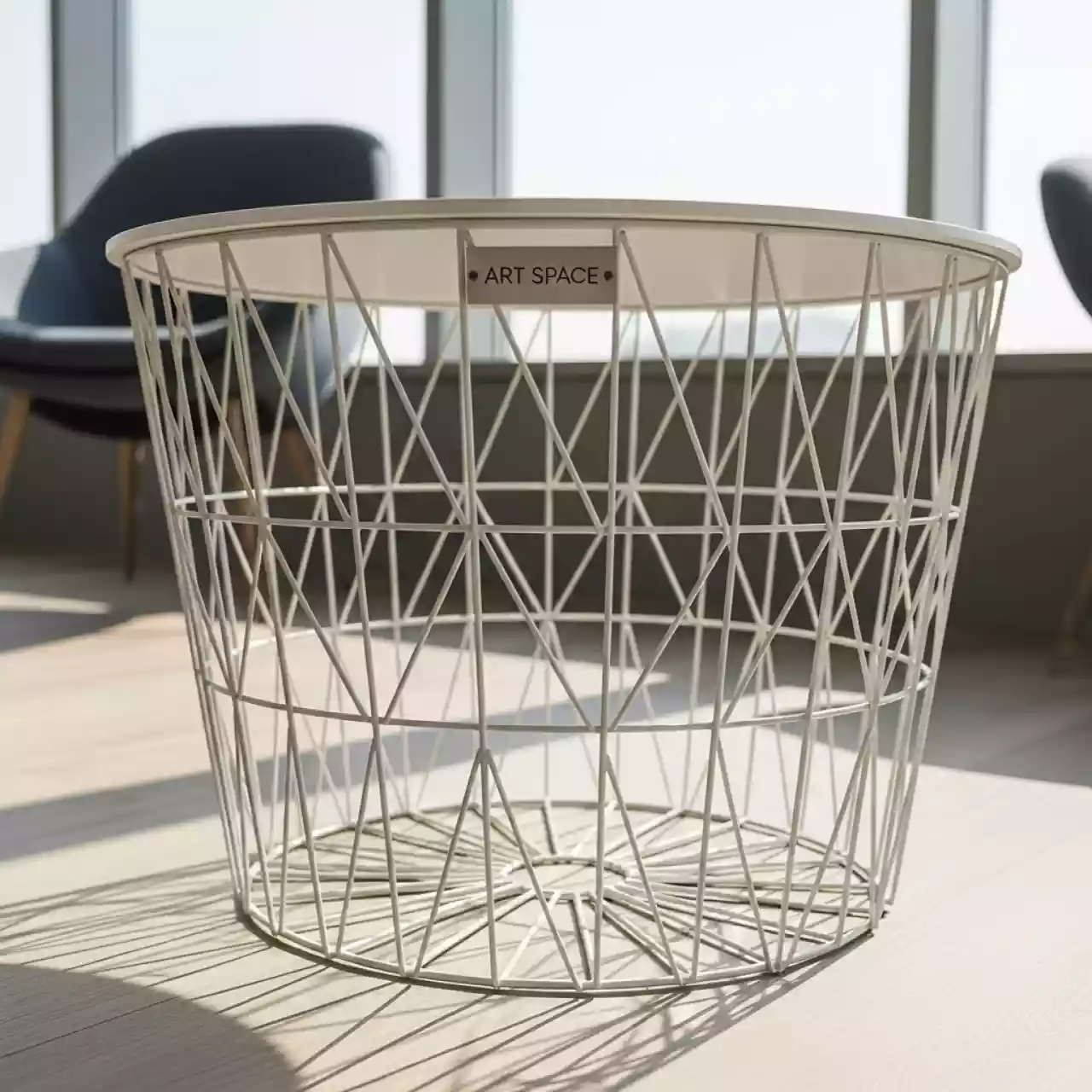 Аренда Столик журнальный круглый Cage белый в Panorama by Mercure — ART SPACE