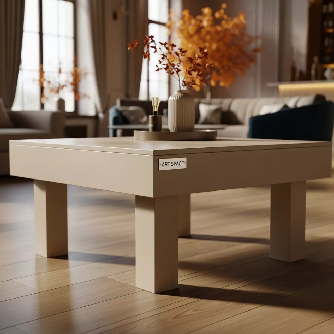 Аренда Столик журнальный квадратный бежевый Lack 55x55 см в ресторане «Паруса» — ART SPACE