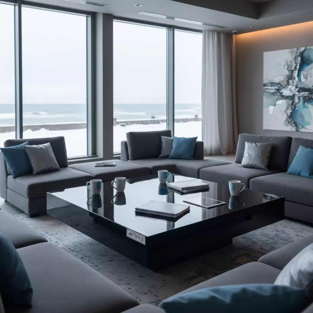 Аренда Столик журнальный квадратный черный Lack 55x55 см 02 080BK на Имеретинской набережной — ART SPACE