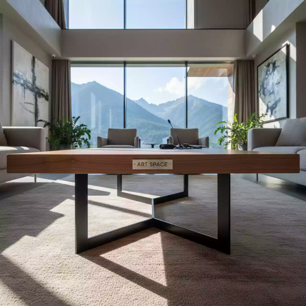 Аренда Столик журнальный Lemosab low орех матовый чёрный в Поляна 1389 Отель и Спа — ART SPACE