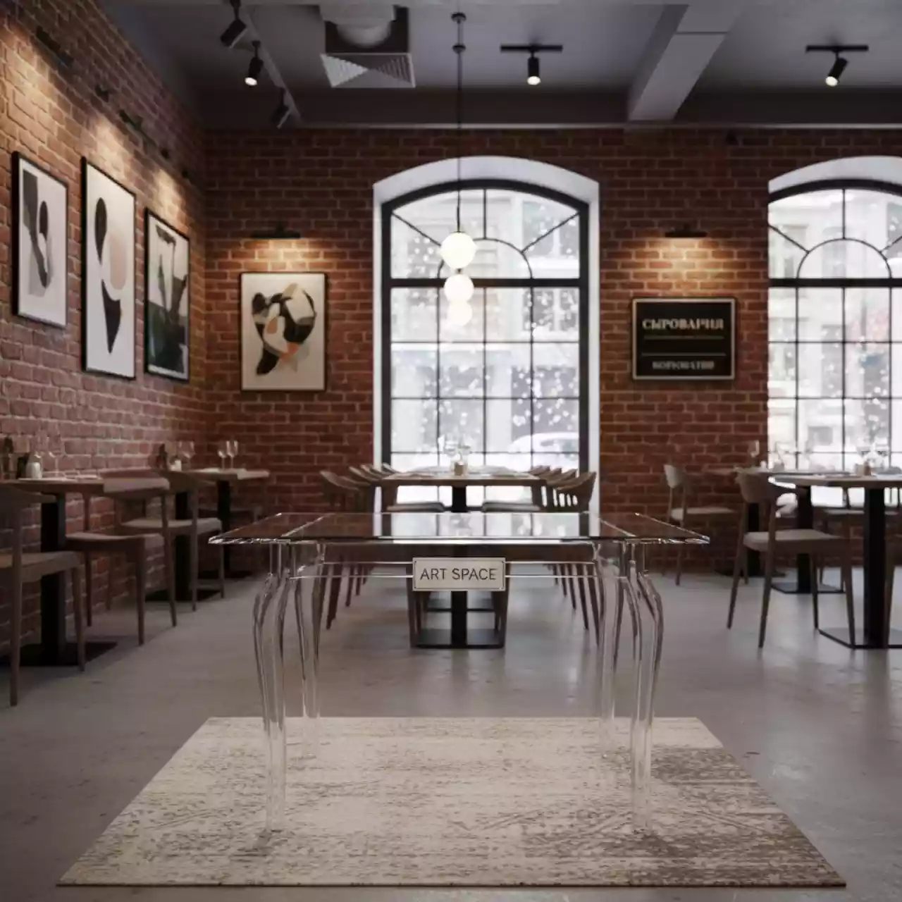 Аренда Столик журнальный прозрачный Queen в ресторане «Сыроварня» — ART SPACE