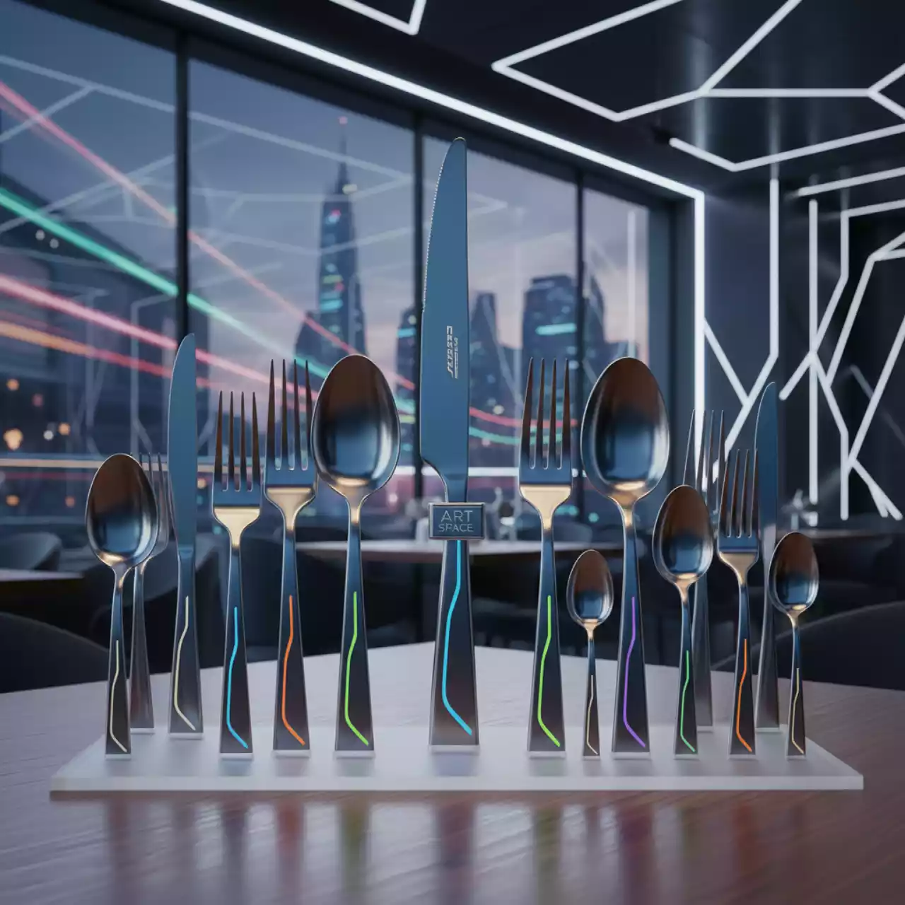 Аренда Столовые приборы цветные в ресторане «Плакучая Ива» — ART SPACE