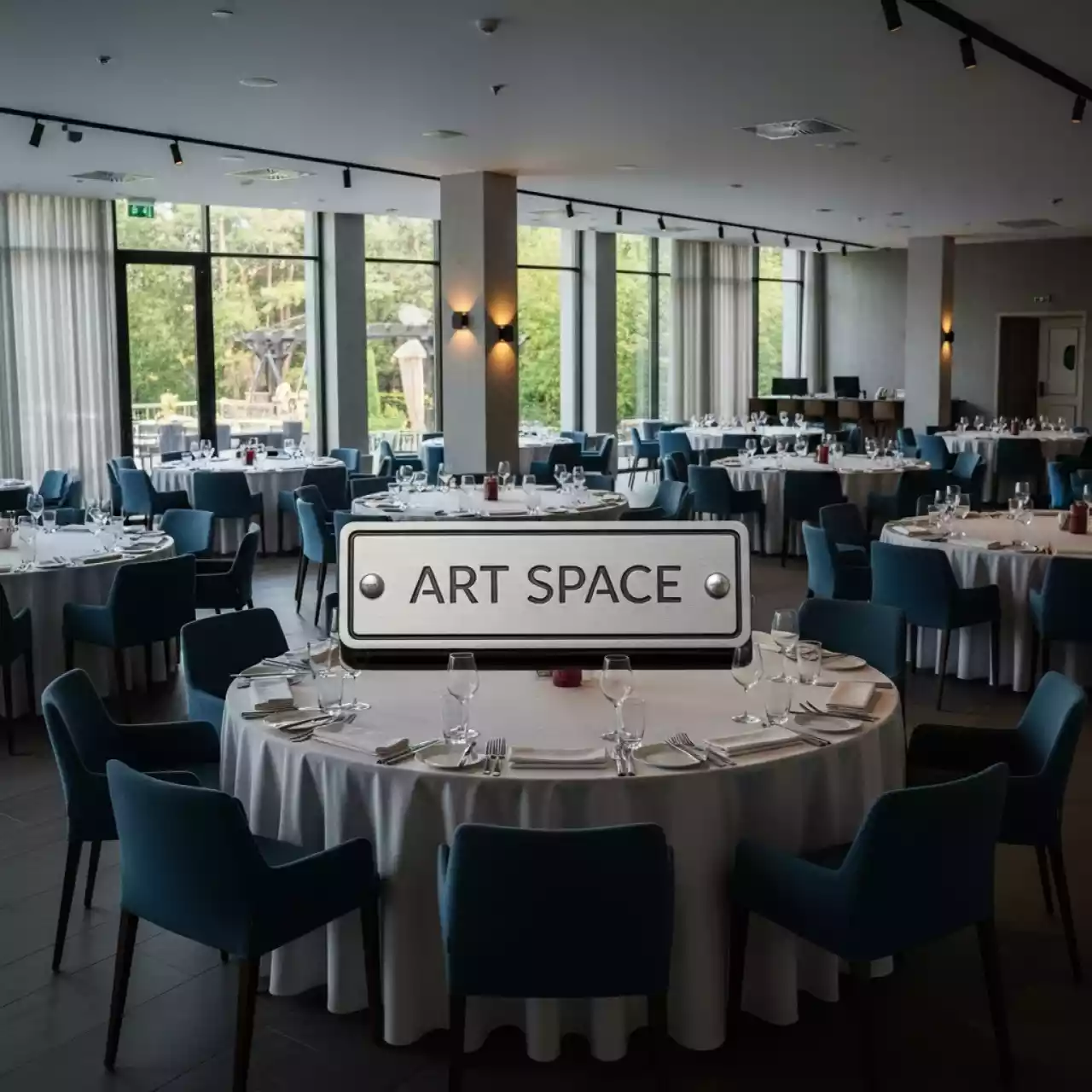 Аренда Столы банкетные круглые 100 см в ресторане «Плакучая Ива» — ART SPACE