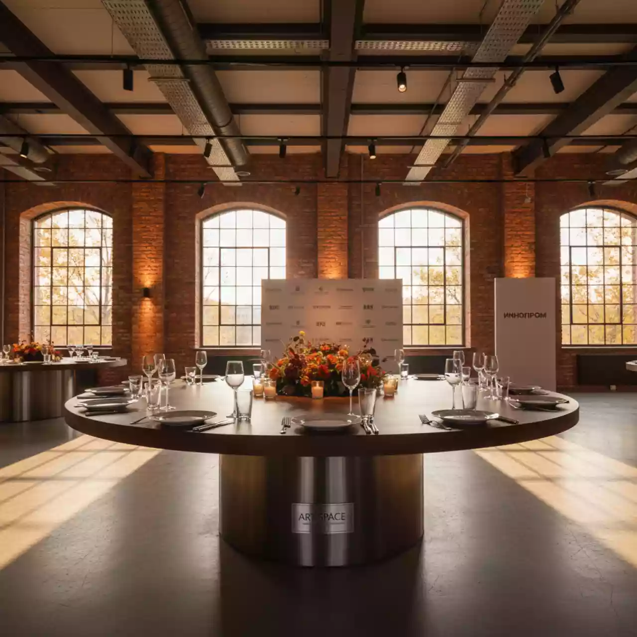 Аренда Столы банкетные круглые 150 см в Alpha Sirius — ART SPACE