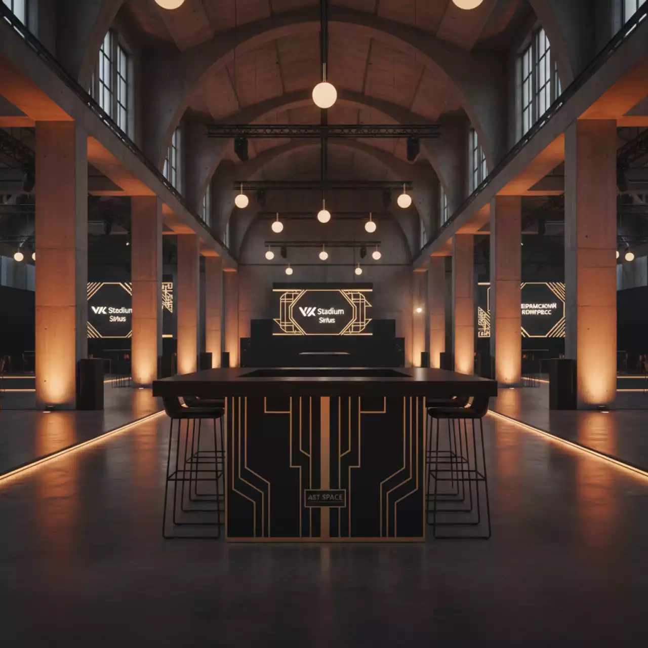 Аренда Столы барные стойки в VK Stadium Sirius — ART SPACE