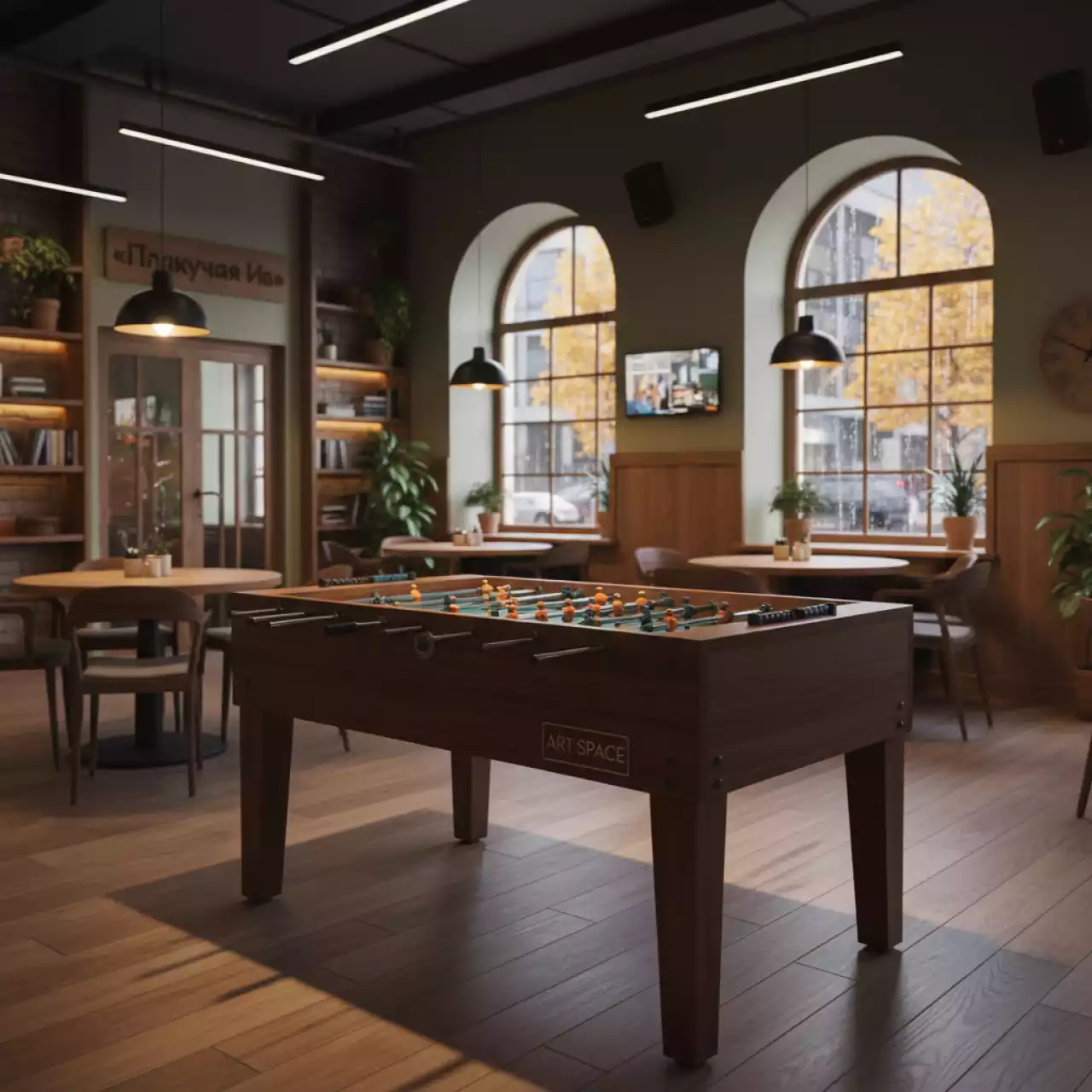 Аренда Столы для настольного футбола в ресторане «Плакучая Ива» — ART SPACE