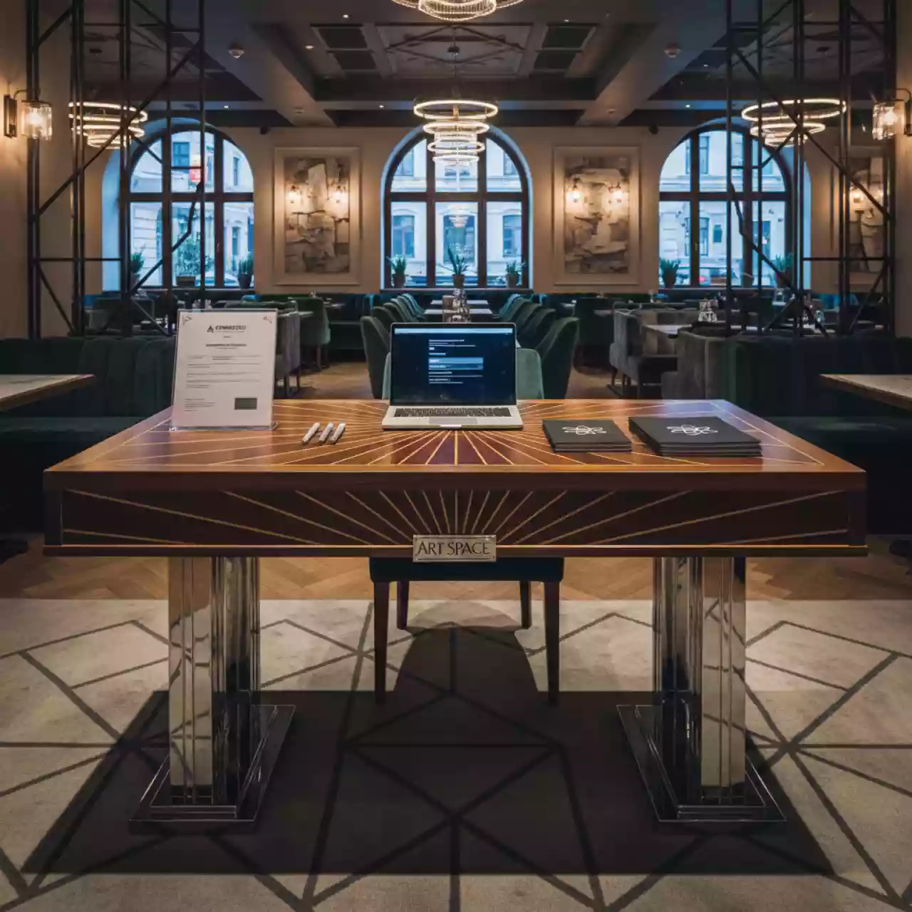 Аренда Столы для регистрации 180х75 в ресторане «Voda» — ART SPACE