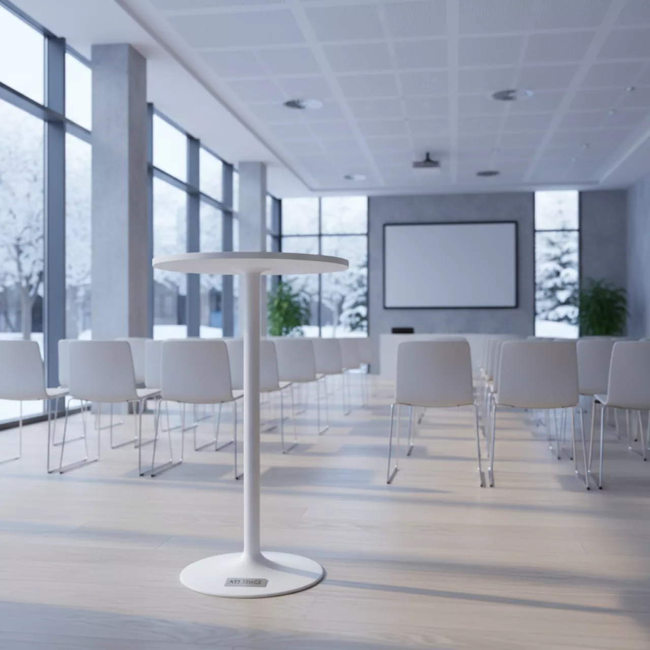 Аренда Столы коктейльные белые Trio высота 107 см в Courtyard by Marriott Sochi — ART SPACE