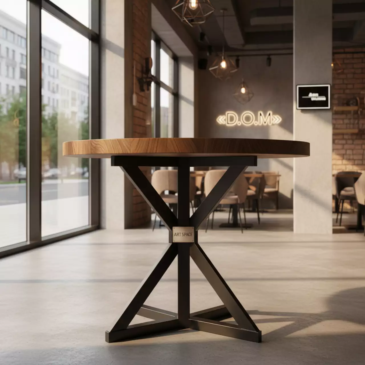 Аренда Столы лофт диаметр 120 см высота 110 см в ресторане «D.O.M» — ART SPACE