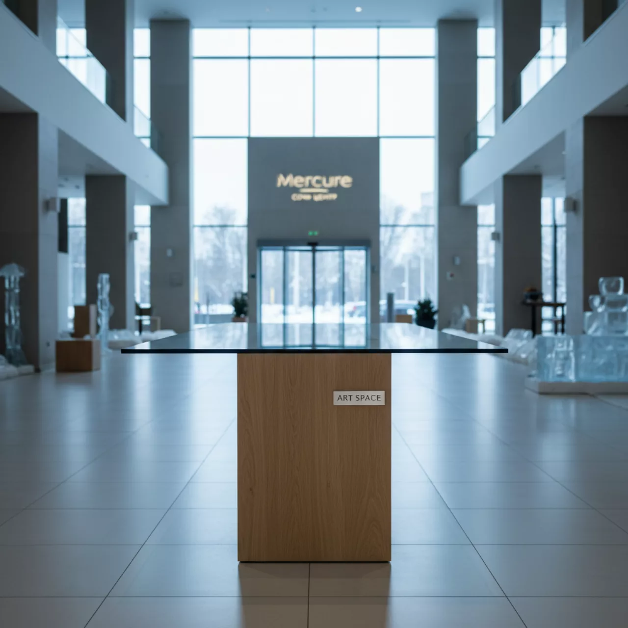 Аренда Столы Отем Скай 160х75 см подстолье дуб и стекло в Mercure Сочи Центр — ART SPACE