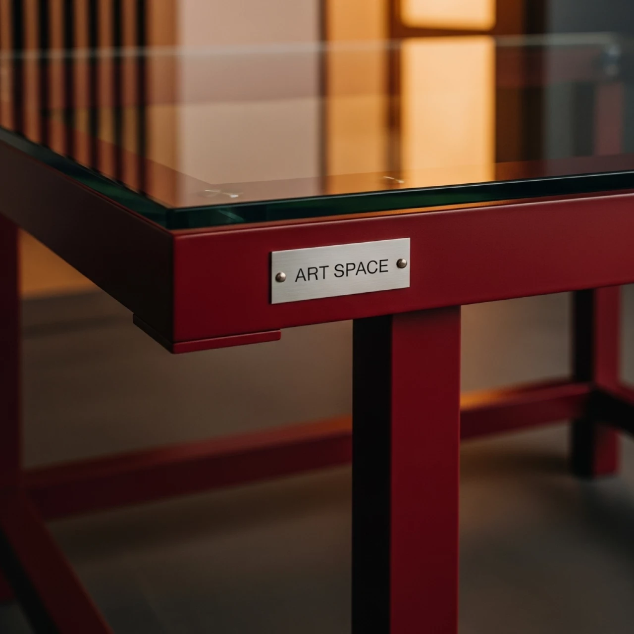 Аренда Столы Ред Скай 160х75 см с красным бордовым подстольем и стеклом в Pullman Sochi Centre — ART SPACE