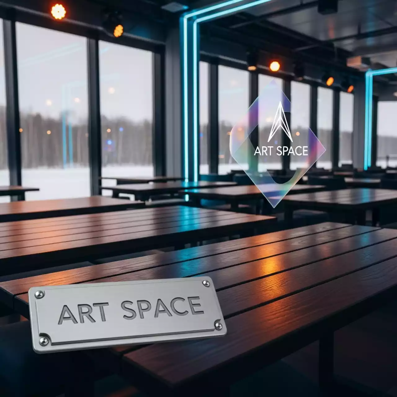 Аренда Столы садовые деревянные коричневые в ресторане «Сыроварня» — ART SPACE