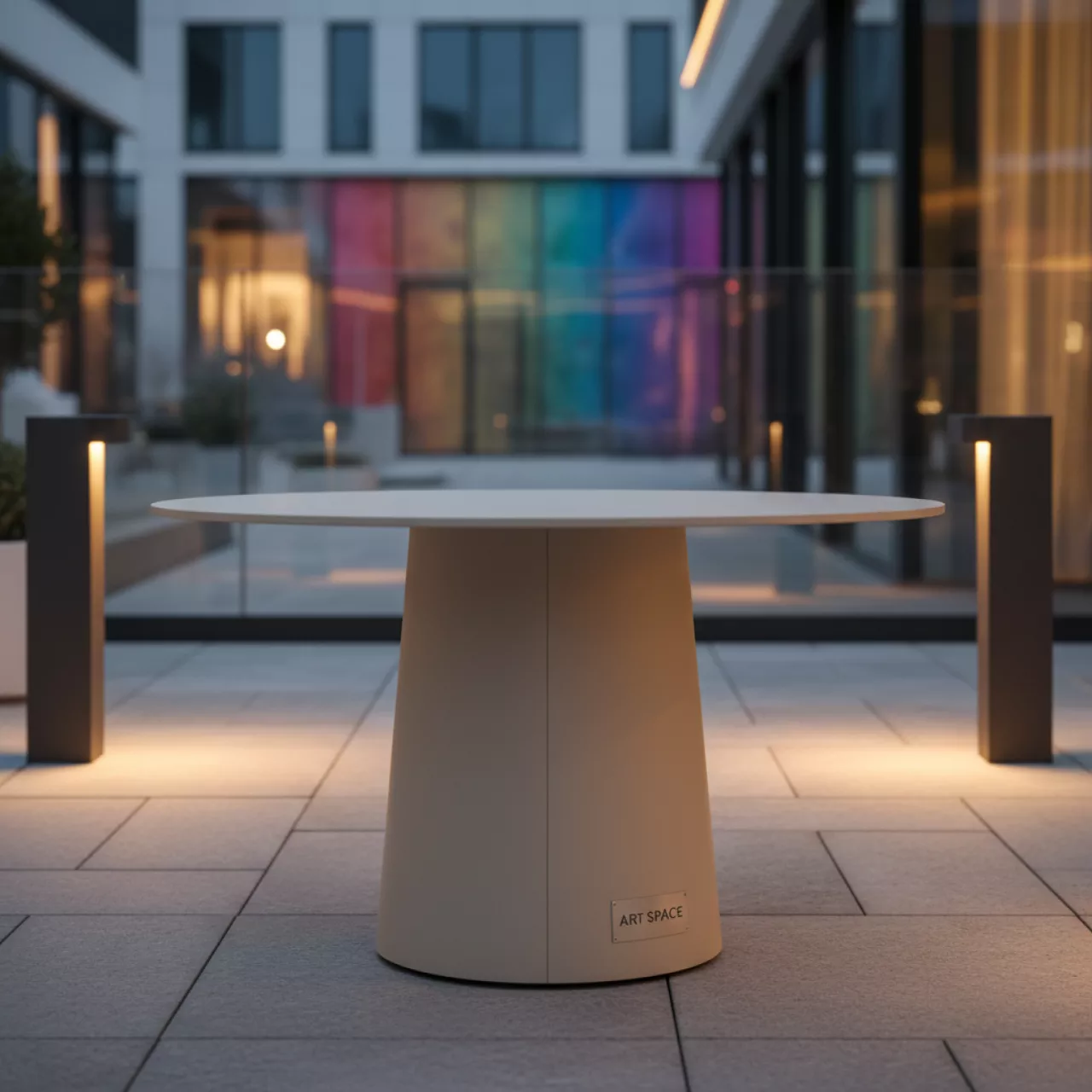 Аренда Столы садовые круглые бежевые в ресторане «Brunello» — ART SPACE