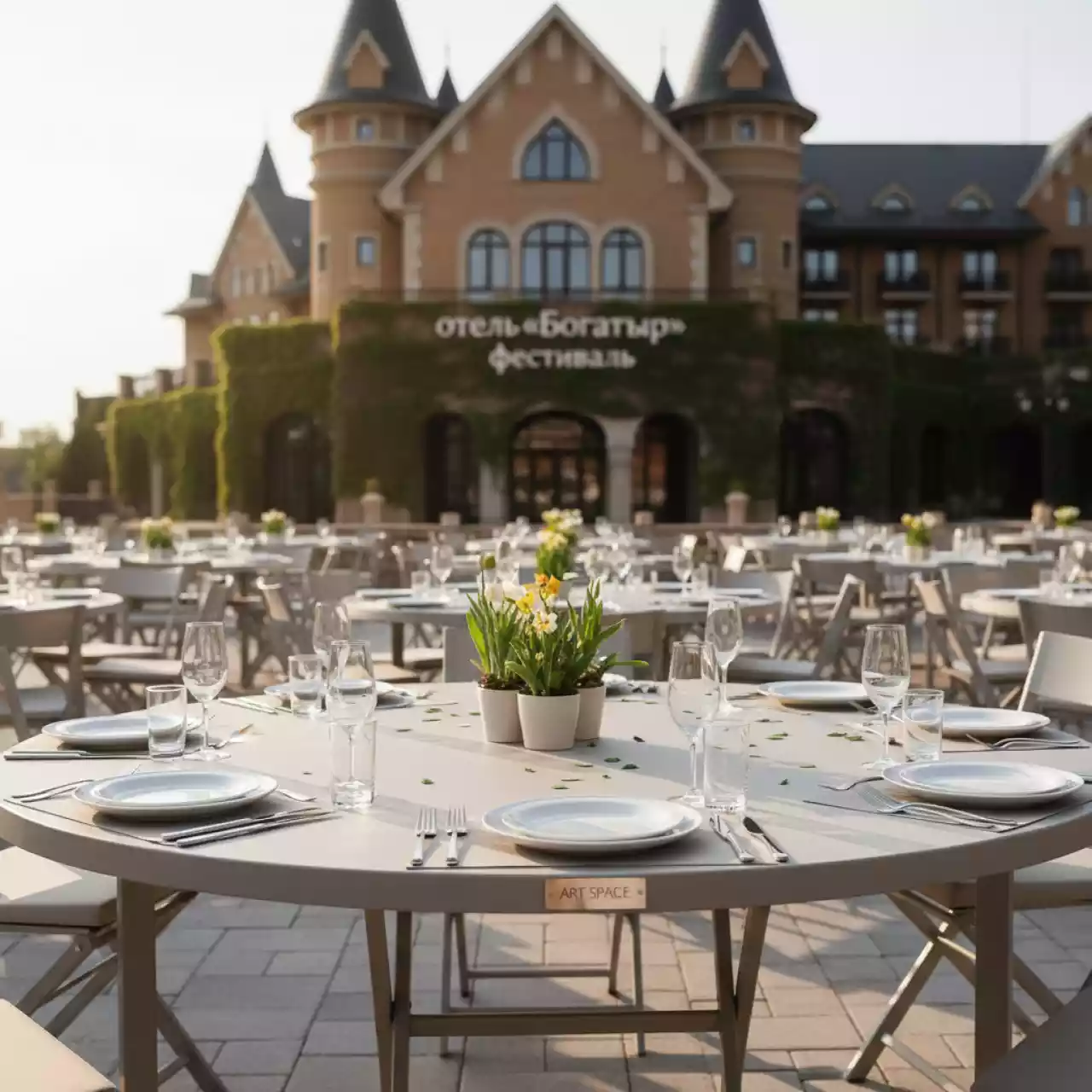 Аренда Столы складные круглые в отеле «Богатырь» — ART SPACE