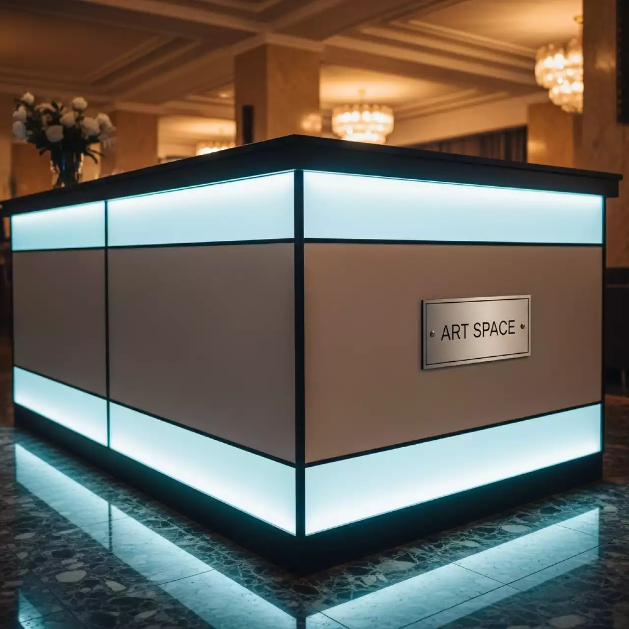 Аренда Стойка барная 176x76 см с LED подсветкой в отеле «Звездный» — ART SPACE