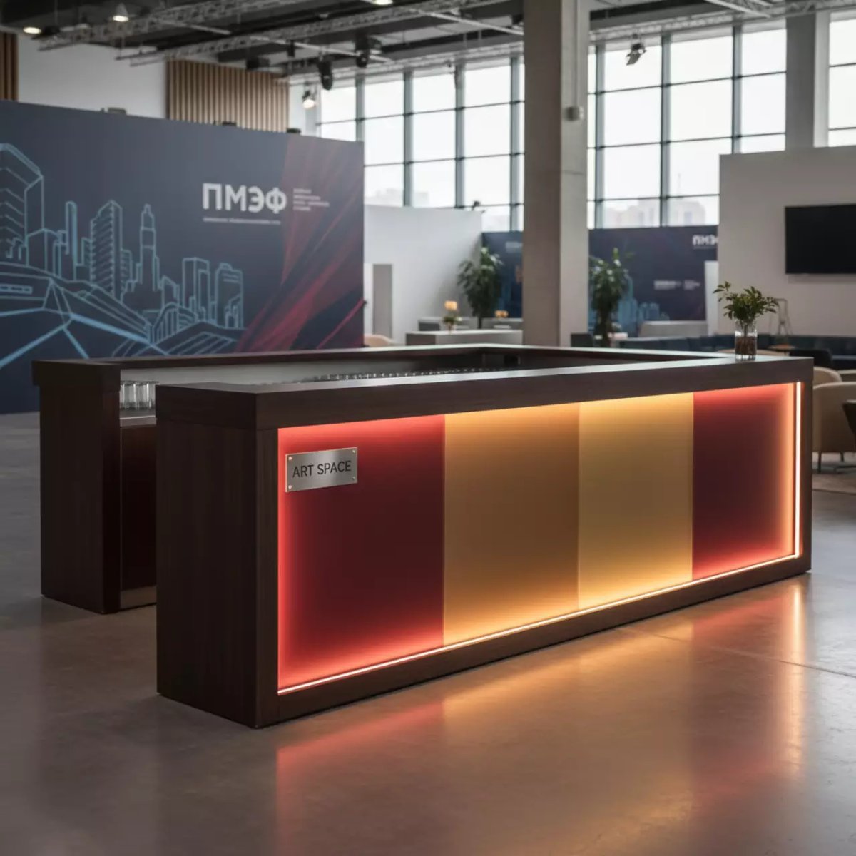 Аренда Стойка барная 336х66 см с LED подсветкой в Courtyard by Marriott Sochi — ART SPACE
