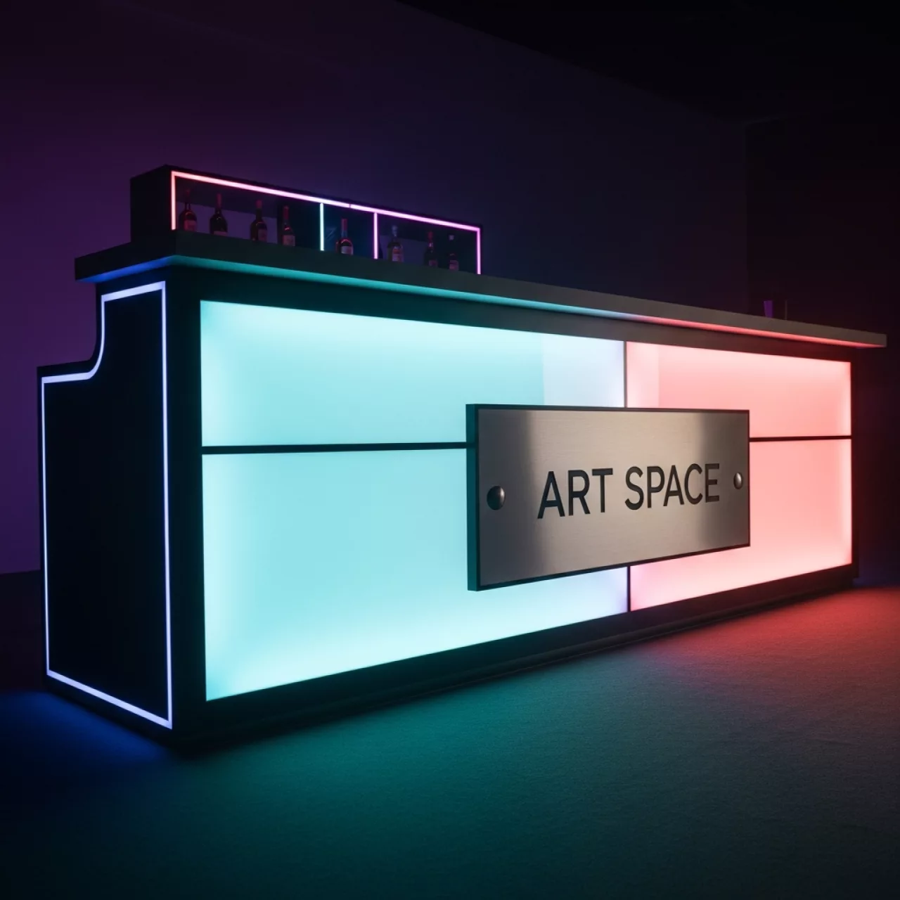 Аренда Стойка барная 352х76 см с LED подсветкой Pullman Sochi Centre — ART SPACE