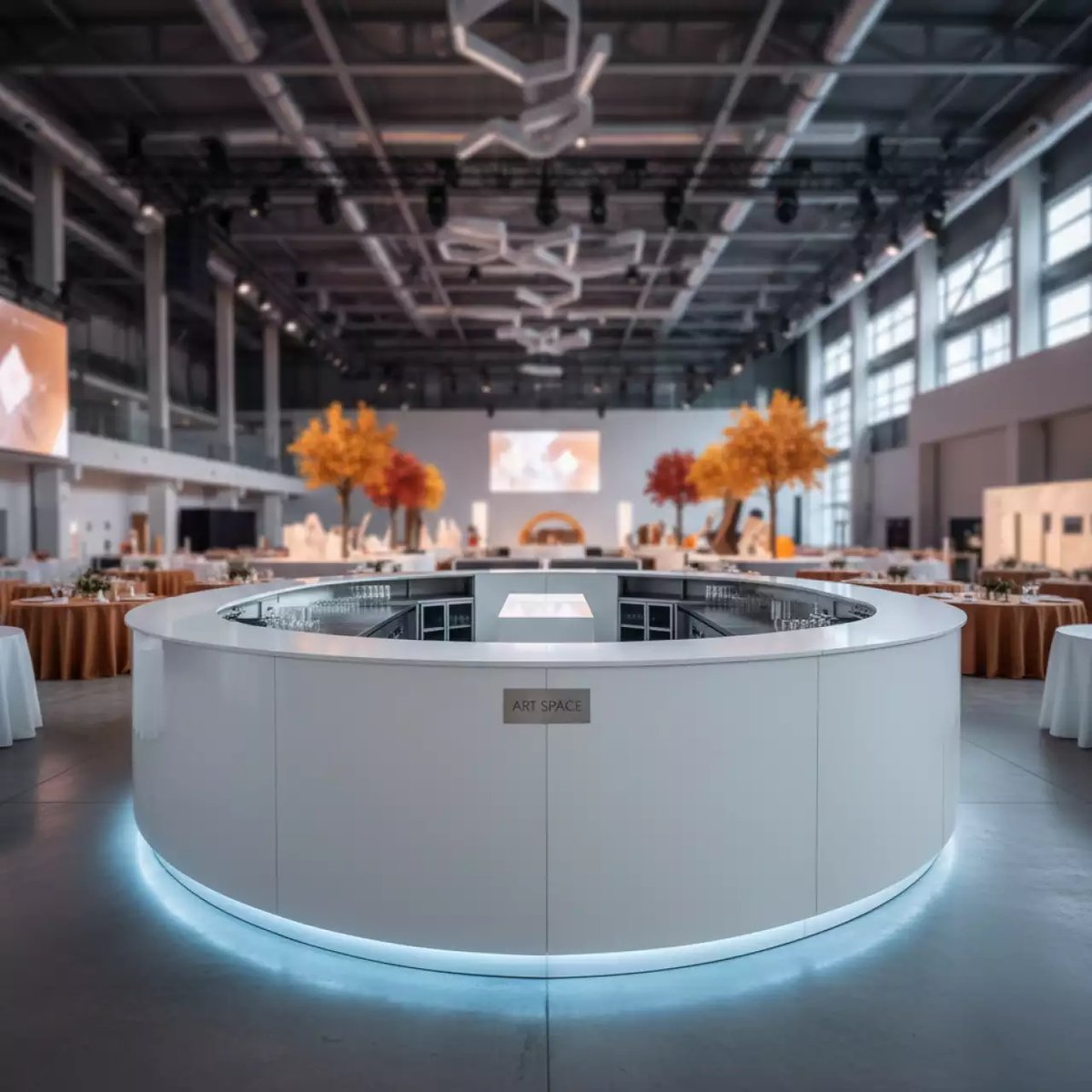 Аренда Стойка барная белая профессиональная в ледовом дворце «Большой» — ART SPACE