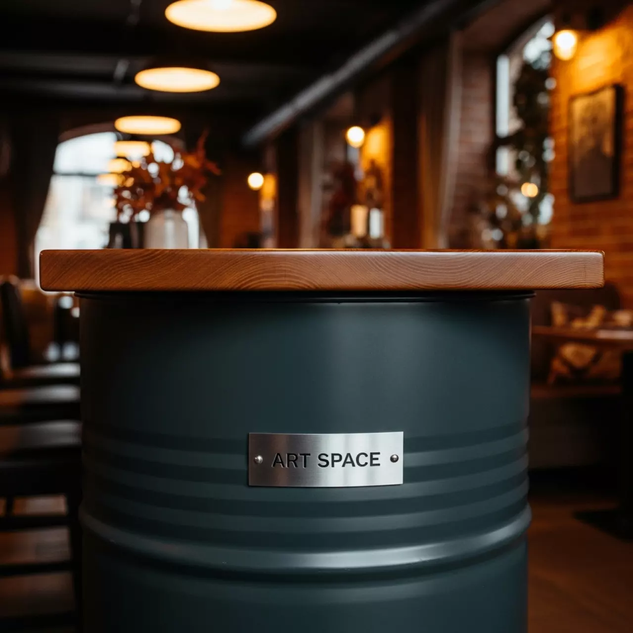 Аренда Стойка барная бочка в ресторане «Сыроварня» — ART SPACE