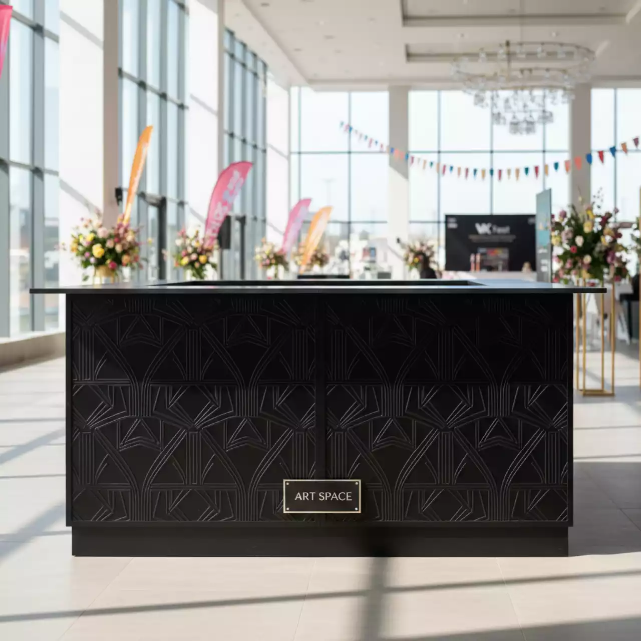 Аренда Стойка барная черная с фактурой Роял в Bridge Resort — ART SPACE