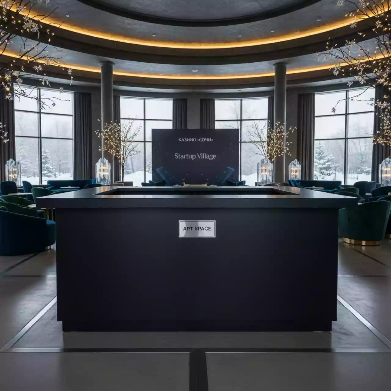 Аренда Стойка барная черная в казино «Сочи» — ART SPACE