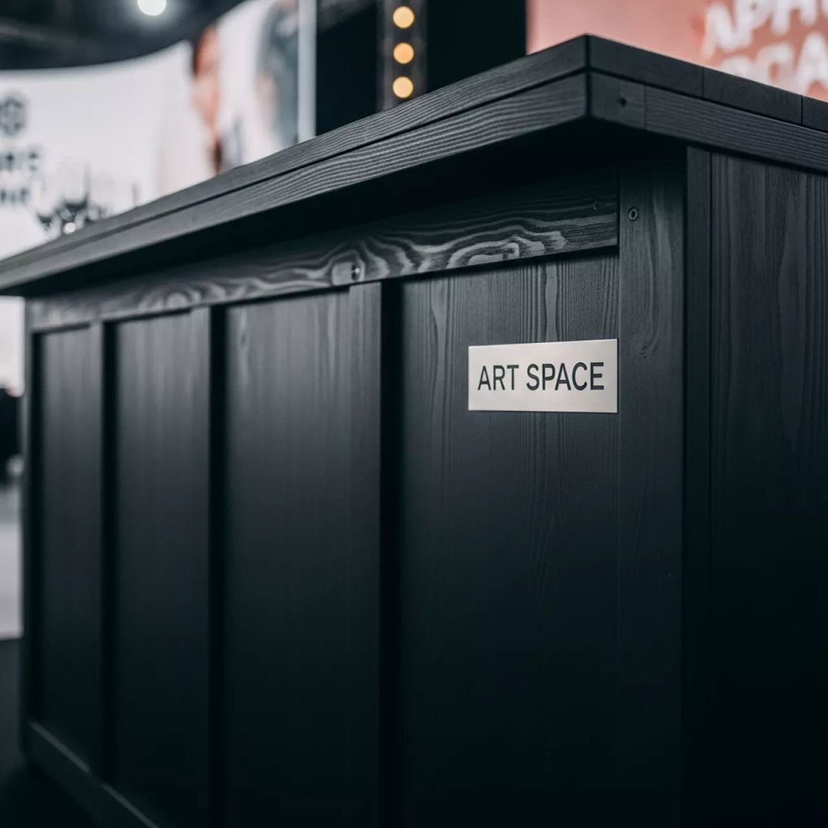 Аренда Стойка барная деревянная London Pub черная в ледовом дворце «Роза Хутор» — ART SPACE