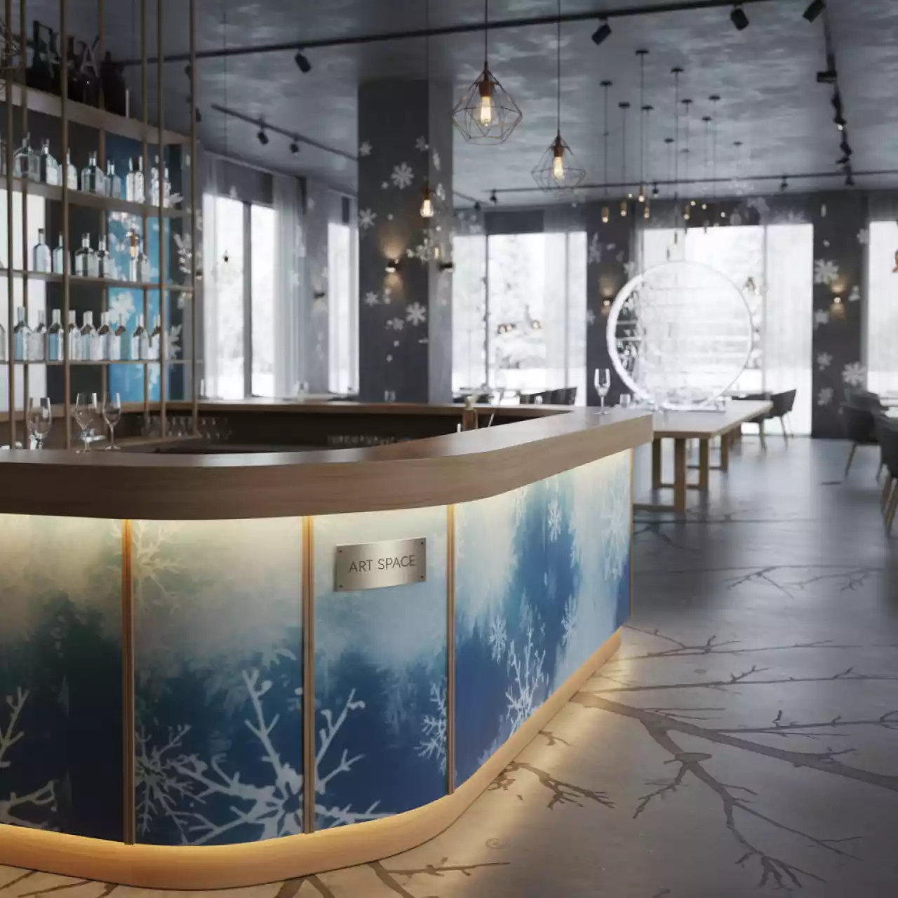 Аренда Стойка барная эко в ресторане «Voda» — ART SPACE