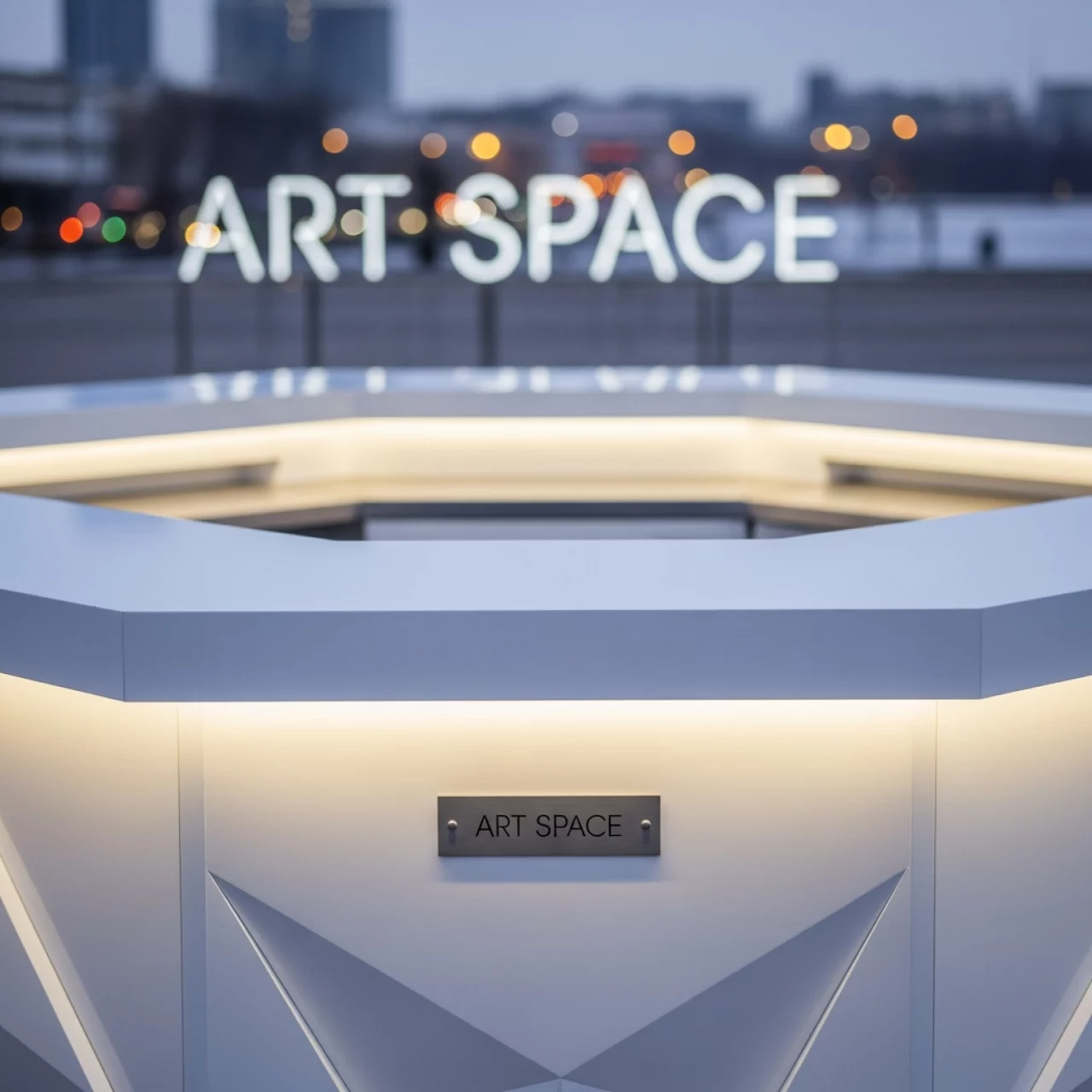 Аренда Стойка барная Hexagon White в ледовом дворце «Большой» — ART SPACE