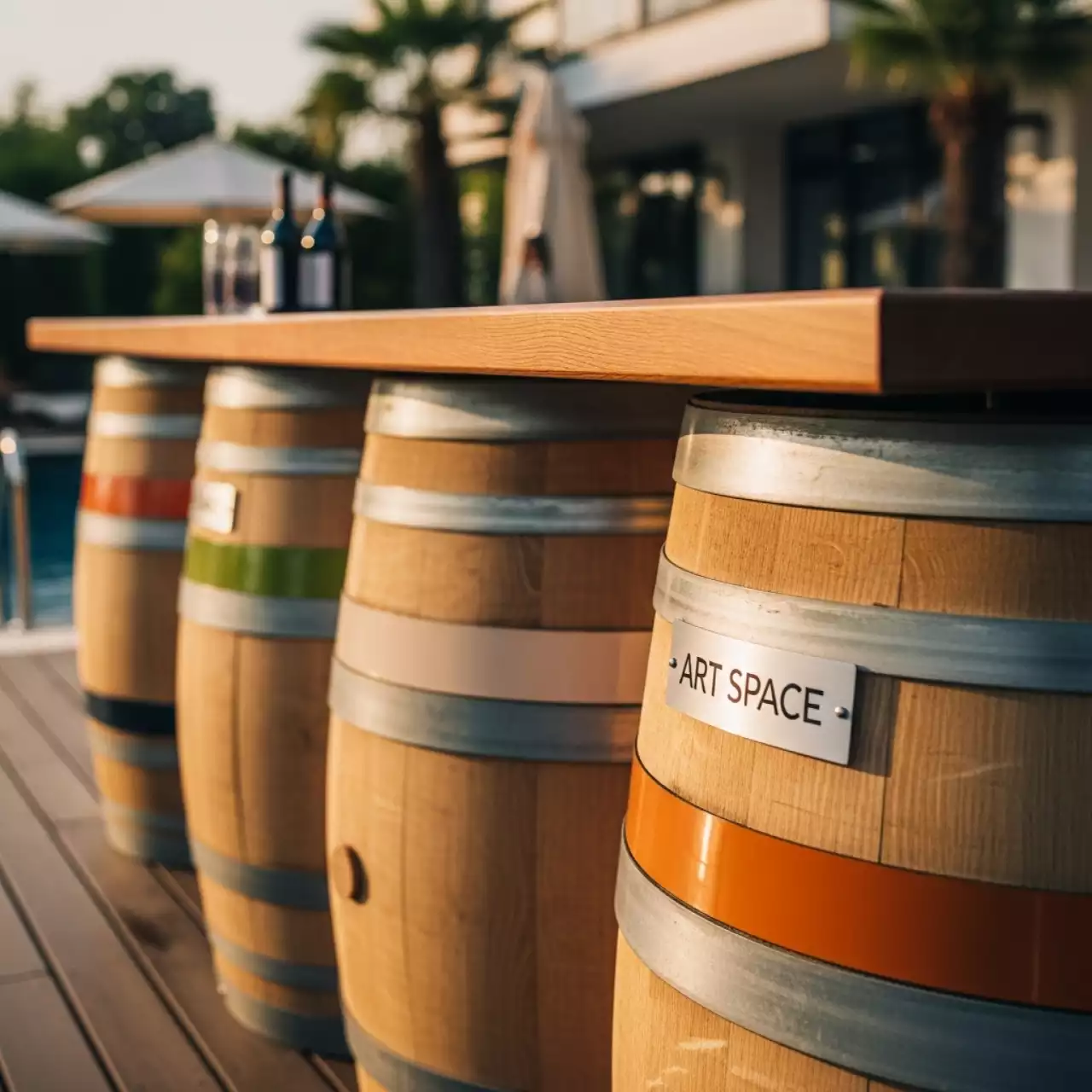 Аренда Стойка барная из бочек в Sport Inn Hotel & Wellness — ART SPACE