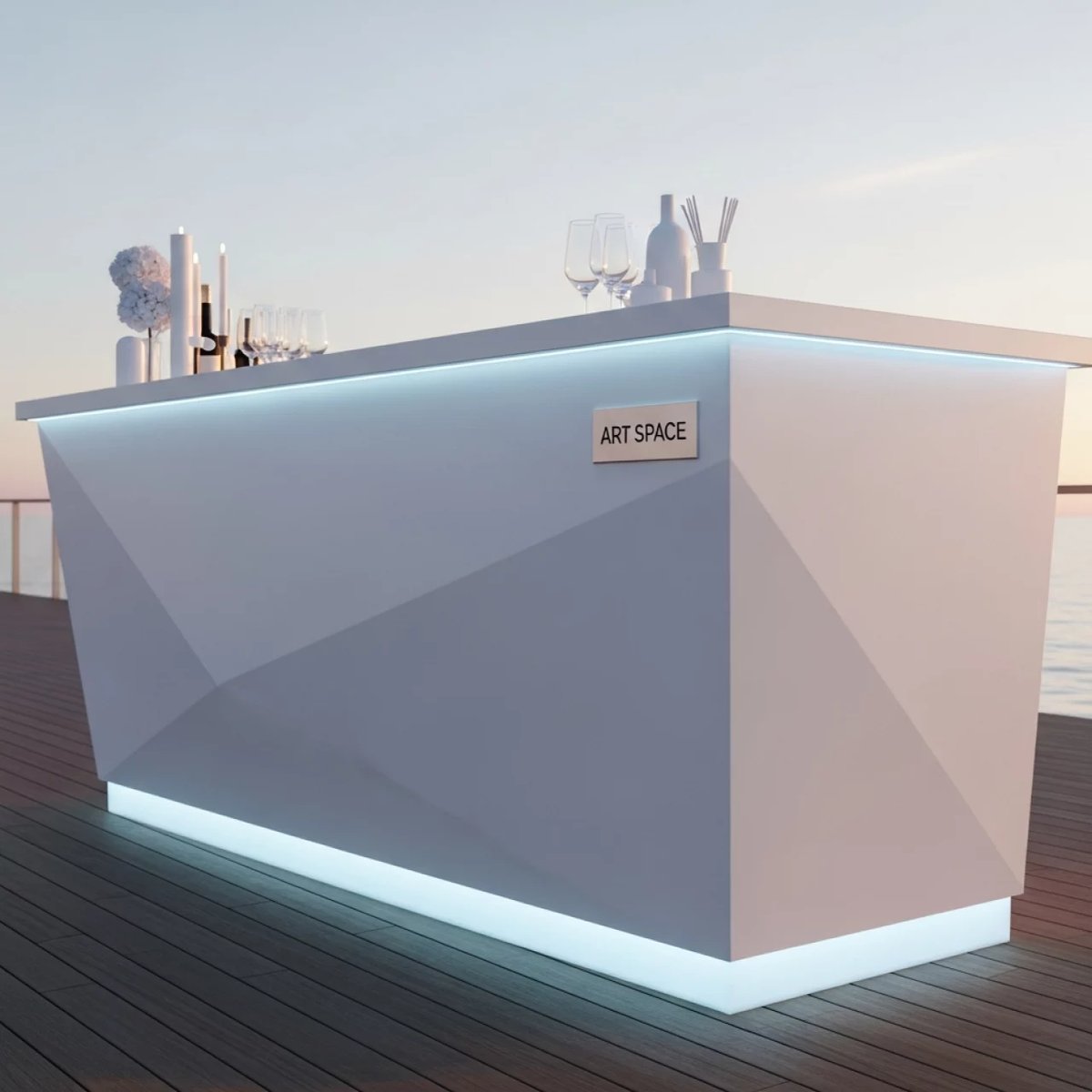 Аренда Стойка барная Laconismo White на пляже «Ривьера» — ART SPACE