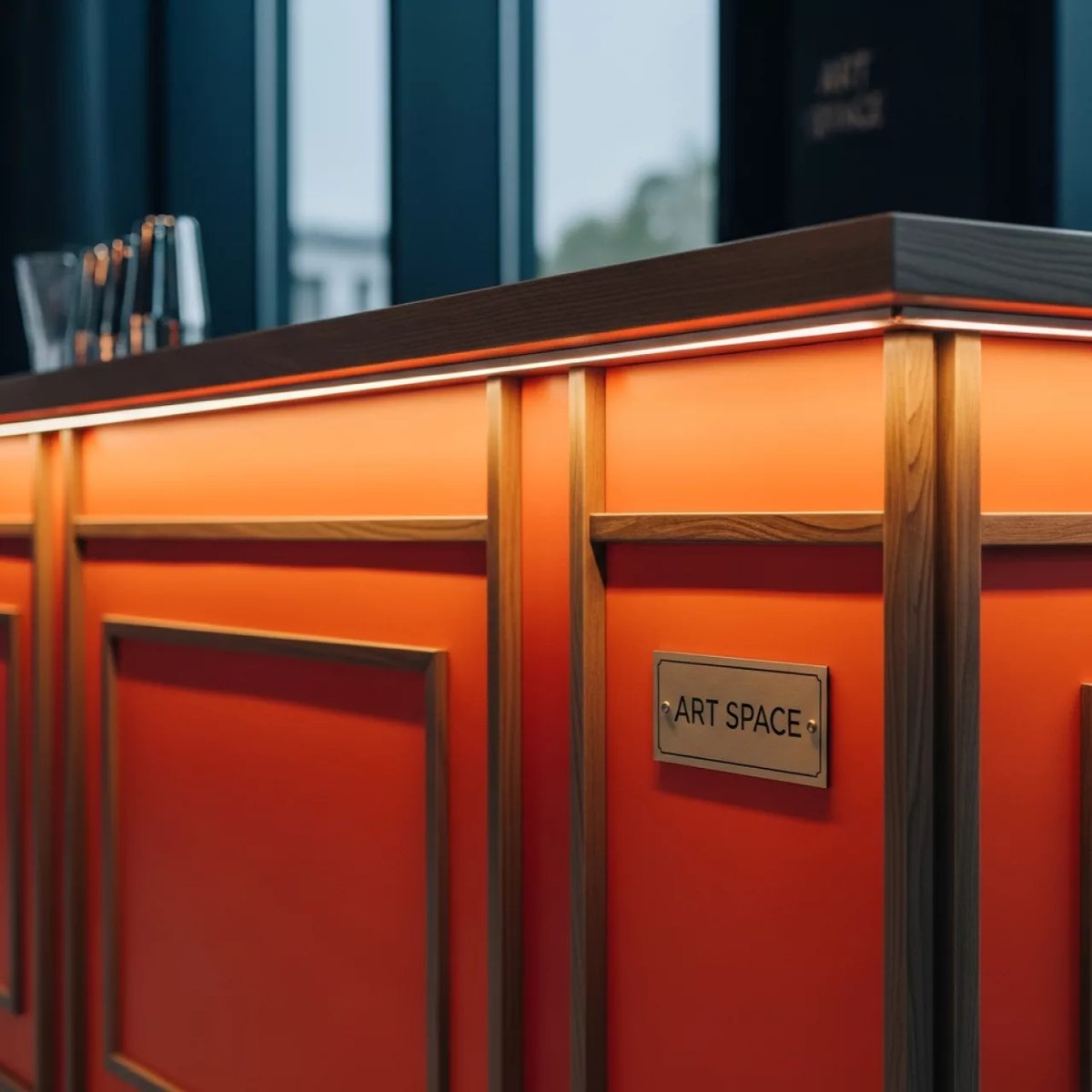 Аренда Стойка барная оранжевого цвета в парке «Ривьера» — ART SPACE