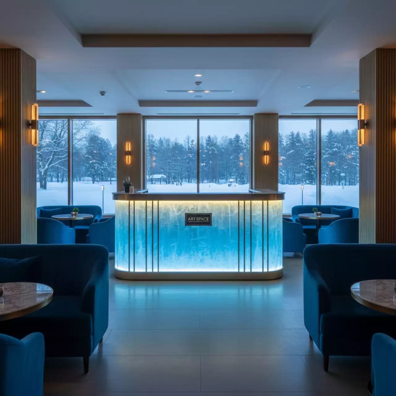 Аренда Стойка барная пластиковая Frozen Desk в ресторане «Voda» — ART SPACE