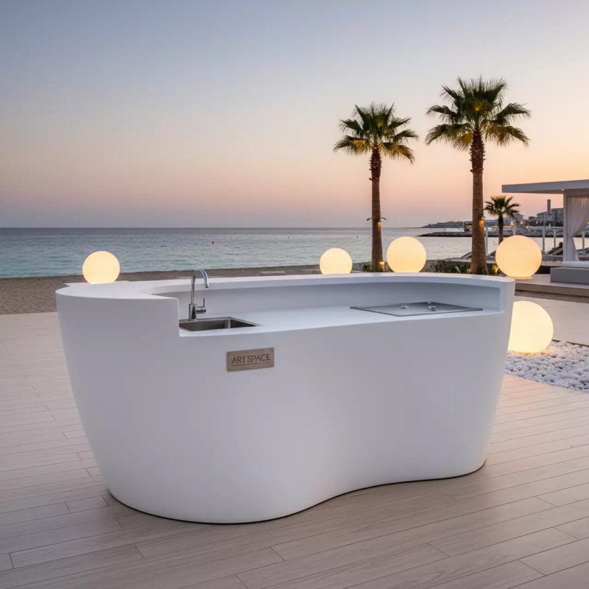 Аренда Стойка барная пластиковая с мойкой и ящиком для льда Bartolomeo в пляжном комплексе VinoGrad — ART SPACE